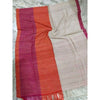 Pure Ghicha Tussar Silk Biege Saree with Running Blouse SilkMark Certified-Indiehaat