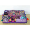 Indiehaat | Khamma Ghani Colorful Cotton Pouffe Cover Kantha Work