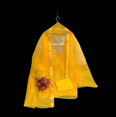 Kota Doria Suit Embroidery 13% Off - IndieHaat