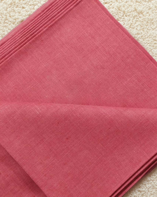 Pure Linen by Linen Fabric Red Color - IndieHaat