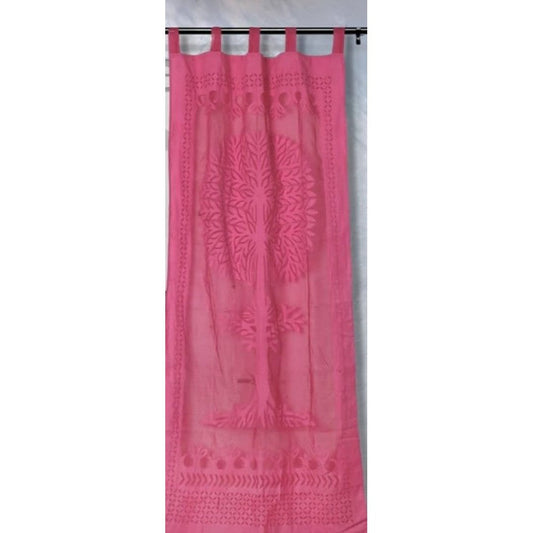 Applique Work Wall Hanging Pink Curtain
Size - 44"X84" (3.5 X 7 Ft)-Indiehaat