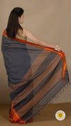 Cotton Saree PattedaAnchu Gray 18% Off - IndieHaat