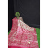 Silkmark Certified Tussar Silk Handloom Handblock Printed Biege Saree with Blouse-Indiehaat