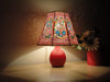 Indiehaat | Surreal Flower Kalamkari Handpaited Leather Lamp Shade (11X9 Inch)