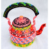 Rajasthani Handpainted Pink and Multicolored Metal Kettles-Indiehaat