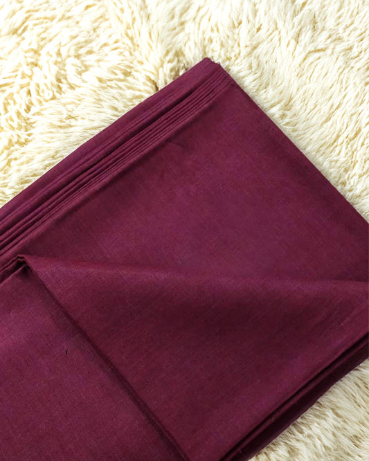 Pure Linen by Linen Fabric Wine Red Color - IndieHaat