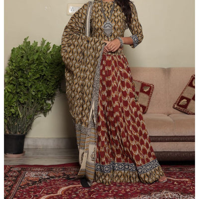 Handblock Printed Cotton Lehanga Set | Indiehaat