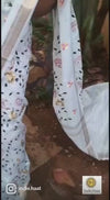 Radiant Silk Linen Embroidered Saree White