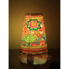 Indiehaat | Fish Kalamkari Handpainted Standing Round Leather Lamp | 9 Inch