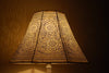 Indiehaat | Lucid Flower Kalamkari Handpaited Leather Lamp Shade (11X9 Inch)
