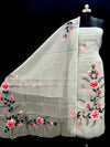 Experience the Beauty of Hand Painted Kota Doria Suits in Light Gray-Indiehaat