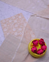 Kota Doria Suits Silver Pink Color Embroidery Work (Top+Bottom+Dupatta) - IndieHaat