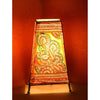 Indiehaat | Fish Kalamkari Handpainted Standing Square Leather Lamp | 9 Inch