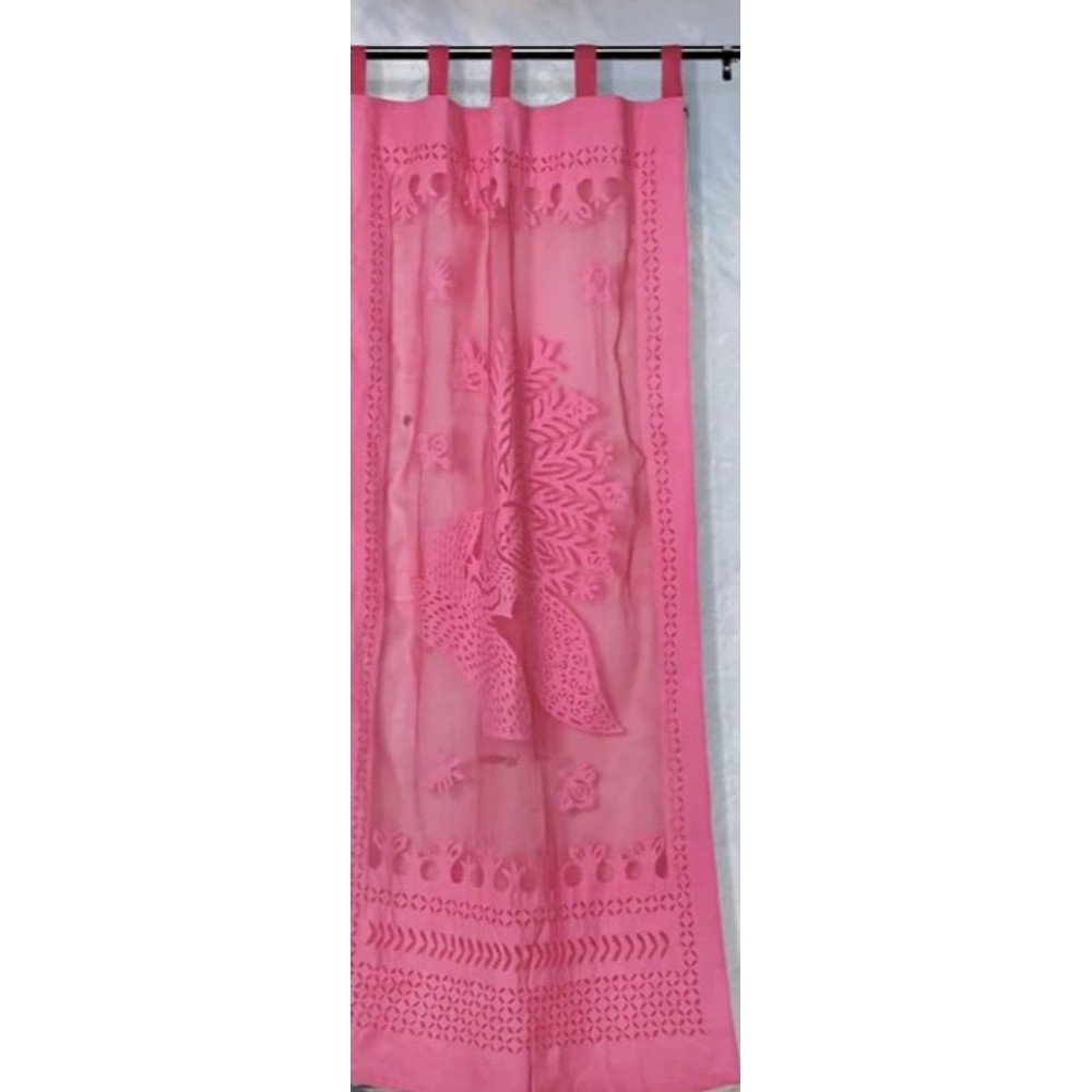 Applique Work Wall Hanging Pink Curtain (Set of 2)
-Indiehaat