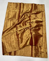 Maheshwari Tissue Silk Saree Caramel Brown Color with running blouse - IndieHaat