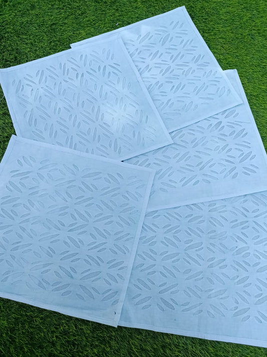 Pure Cotton Applique Work Cushion Covers Sail Blue Colour (16X16 Inch)-Indiehaat