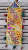 Indiehaat | Khamma Ghani Contemporary Wall Mount 3 Pocket Patchwork Hanger