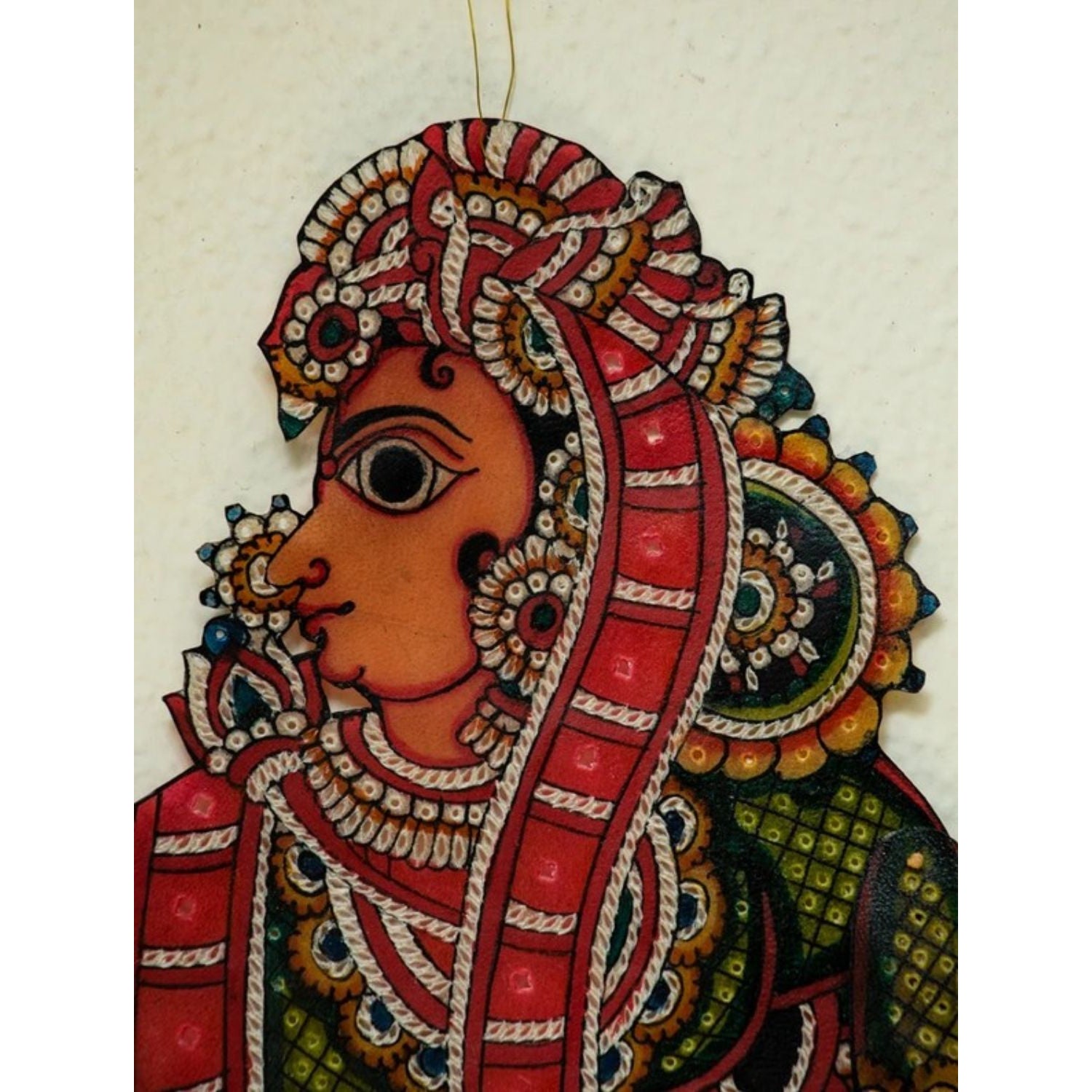Multicolor Handcrafted Leather Laxman Painting
 Artist: State Awardee Raghavendra