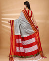 ILKAL Handloom Cotton Silk Saree Silver Gray Color with running blouse - IndieHaat