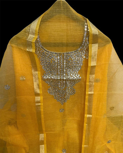 Kota Doria Suit Embroidery 13% Off - IndieHaat