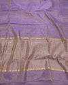Maheshwari Tissue Silk Saree Lavender Purple Color with running blouse - IndieHaat