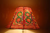 Indiehaat | Vivid Flower Kalamkari Handpaited Leather Lamp Shade (11X9 Inch)