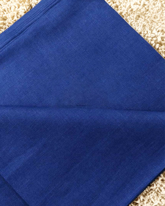 Pure Linen by Linen Fabric Deep Navy Blue Color - IndieHaat