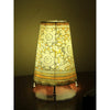 Indiehaat | Flower Kalamkari Handpainted Standing Round Leather Lamp | 9 Inch