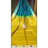 Silkmark Certified Gichcha Tussar Handloom Hand Dyed  Blue Saree with Blouse-Indiehaat