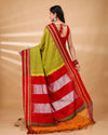 ILKAL Handloom Cotton Silk Saree Mustard Yellow Color with running blouse - IndieHaat