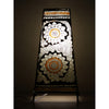 Indiehaat | Flower Kalamkari Handpainted Standing Square Leather Lamp | 13 Inch
