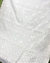 Kota Doria Saree White Color Chikankari work without blouse - IndieHaat