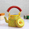 Rajasthani Handpainted Yellow and Red Metal Kettles-Indiehaat