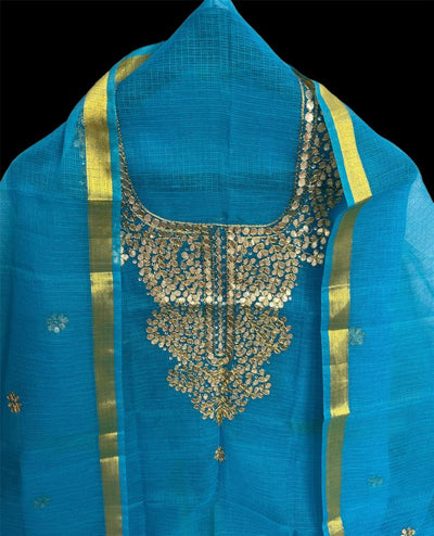 Kota Doria Suit IntricateDesign 13% Off - IndieHaat