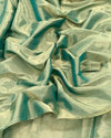 Maheshwari Tissue Silk Saree Olive Gray Color with running blouse - IndieHaat