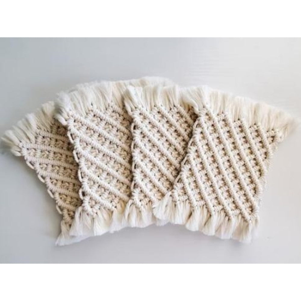 Macrame Tea Coster Set Of 6 Pcs Size 4X4 Indiehaat Indiehaat macrame-tea-coster-set-of-6-pcs-size-4x4-indiehaat-indiehaat