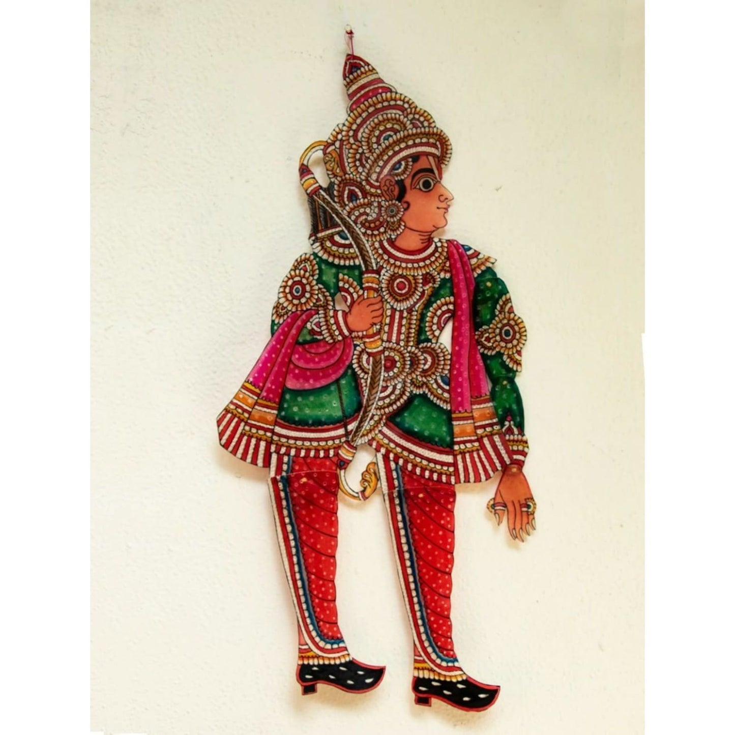 Multicolor Handcrafted Leather Laxman Painting
 Artist: State Awardee Raghavendra