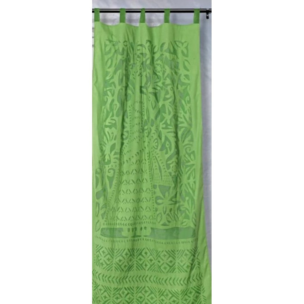 Applique Work Wall Hanging Green Curtain
Size - 44"X84" (3.5 X 7 Ft)-Indiehaat