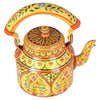 Rajasthani Handpainted Yellow Metal Kettles-Indiehaat