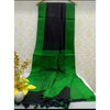 Handwoven Pure Linen Black Saree with Blouse-Indiehaat